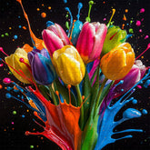 Puzzles en forme de tulipes vibrantes 1000 pièces